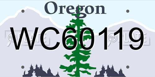 WC60119 Oregon License Plate