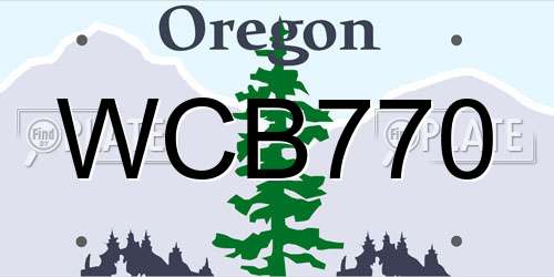 WCB770 Oregon License Plate