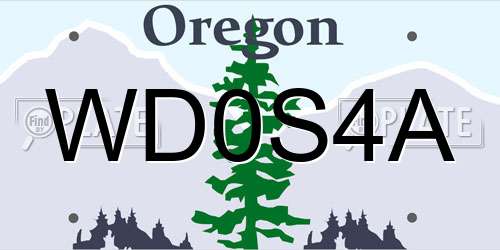 WD0S4A Oregon License Plate