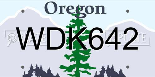 WDK642 Oregon License Plate