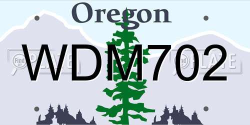 WDM702 Oregon License Plate