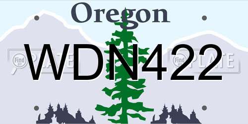 WDN422 Oregon License Plate