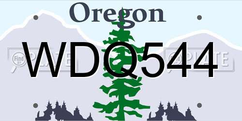 WDQ544 Oregon License Plate