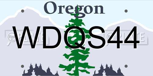 WDQS44 Oregon License Plate