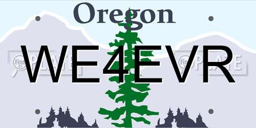 WE4EVR Oregon License Plate