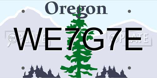 WE7G7E Oregon License Plate