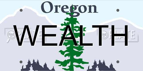 WEALTH Oregon License Plate
