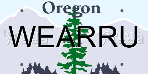 WEARRU Oregon License Plate