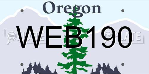 WEB190 Oregon License Plate