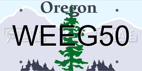 WEEG50 Oregon License Plate