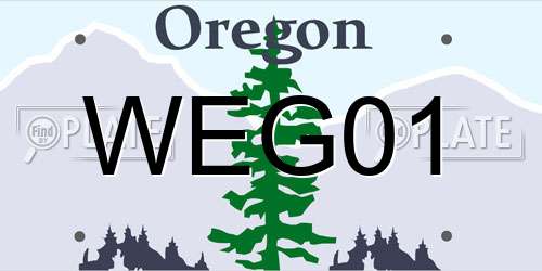 WEG01 Oregon License Plate