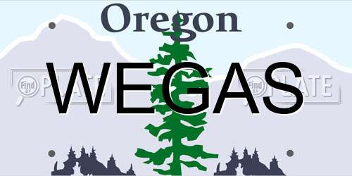 WEGAS Oregon License Plate