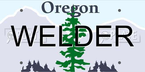 WELDER Oregon License Plate