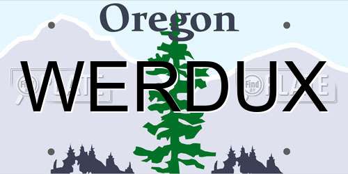WERDUX Oregon License Plate