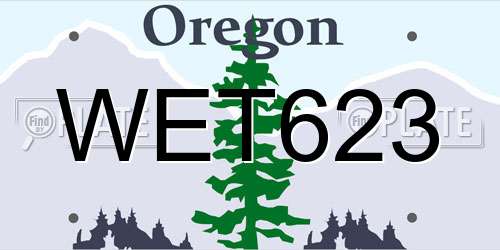 WET623 Oregon License Plate