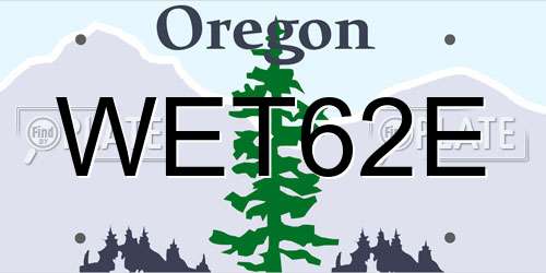 WET62E Oregon License Plate