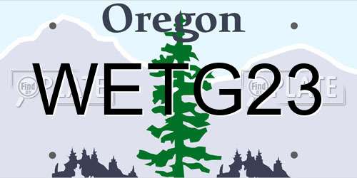 WETG23 Oregon License Plate