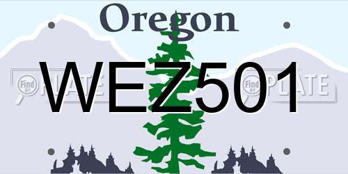 WEZ501 Oregon License Plate