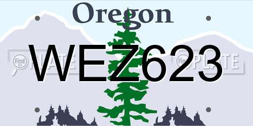 WEZ623 Oregon License Plate