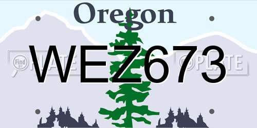 WEZ673 Oregon License Plate