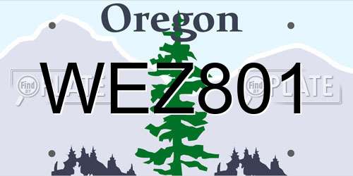 WEZ801 Oregon License Plate