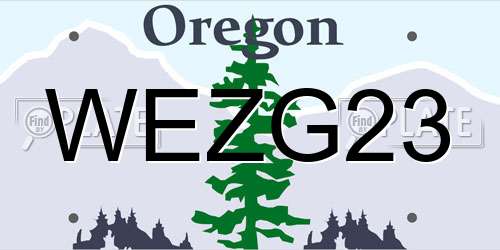 WEZG23 Oregon License Plate