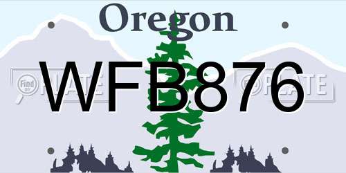 WFB876 Oregon License Plate