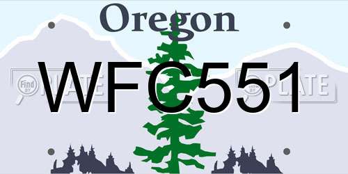 WFC551 Oregon License Plate