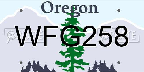 WFG258 Oregon License Plate
