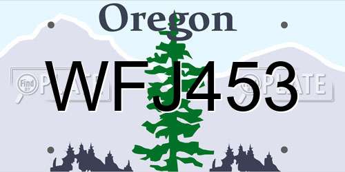 WFJ453 Oregon License Plate