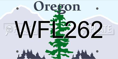 WFL262 Oregon License Plate