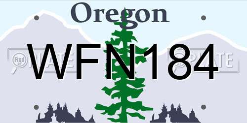 WFN184 Oregon License Plate
