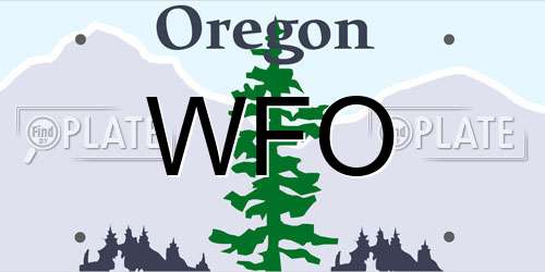 WFO Oregon License Plate