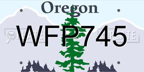 WFP745 Oregon License Plate