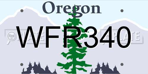 WFR340 Oregon License Plate
