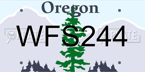 WFS244 Oregon License Plate