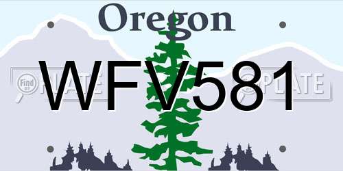 WFV581 Oregon License Plate