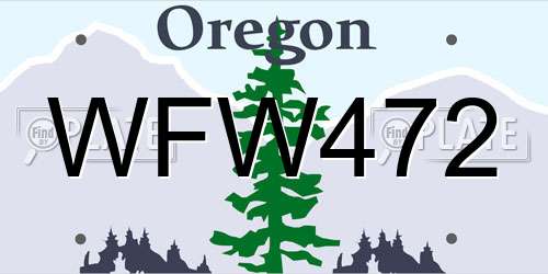 WFW472 Oregon License Plate