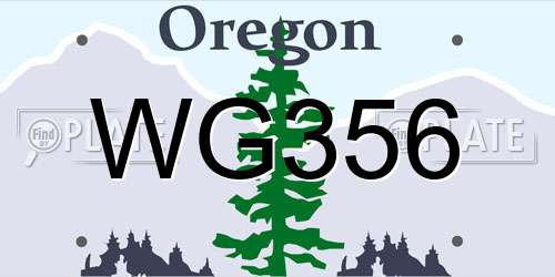 WG356 Oregon License Plate