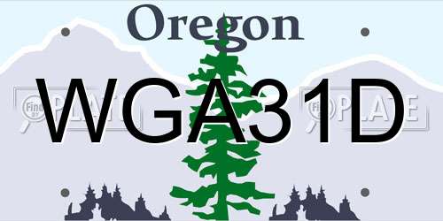WGA31D Oregon License Plate