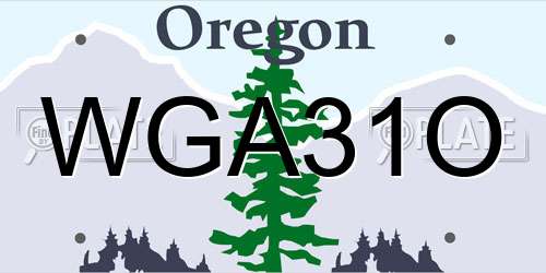 WGA31O Oregon License Plate