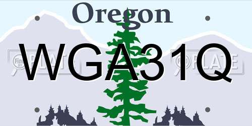 WGA31Q Oregon License Plate