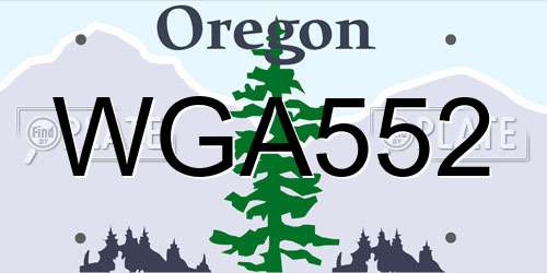 WGA552 Oregon License Plate