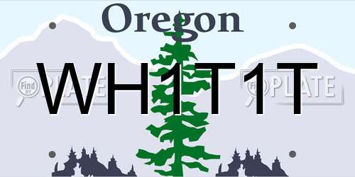 WH1T1T Oregon License Plate
