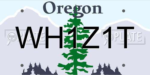 WH1Z1T Oregon License Plate