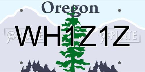 WH1Z1Z Oregon License Plate