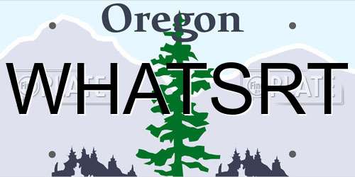 WHATSRT Oregon License Plate