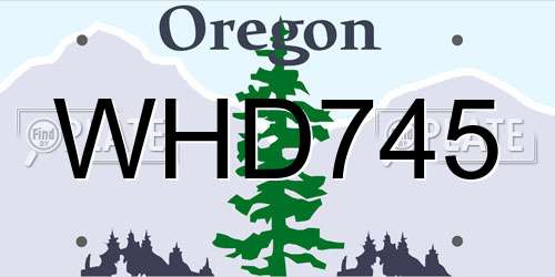 WHD745 Oregon License Plate