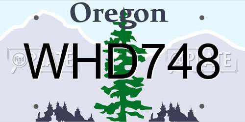 WHD748 Oregon License Plate