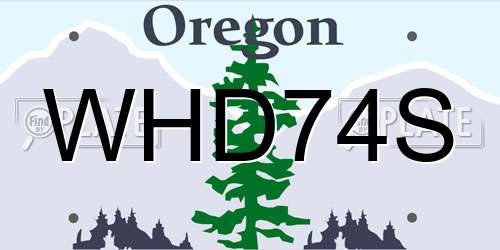WHD74S Oregon License Plate